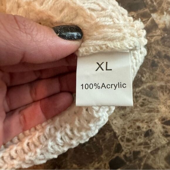 Striped Sleeve Sweater Size XL Loose Knit Rainbow Color - Picture 5 of 10